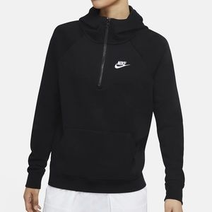 Nike black classic 1/4 zip hoodie sweatshirt